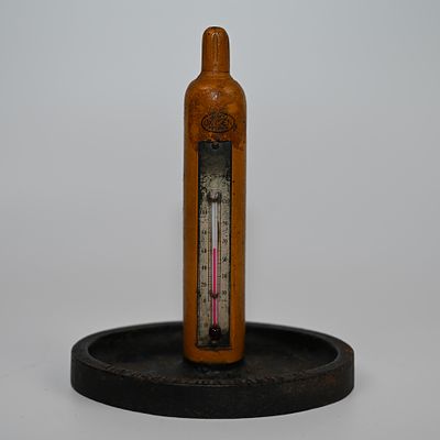 AIRCO - Air Reduction Co - Oxygen Tank Thermometer Advertising Paperweight. AIRCO Oxygen Tank 