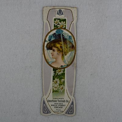 American Taxicab Co Embossed 1911 Calendar Bookmark. Compliments of American Taxicab Co Chicago. 