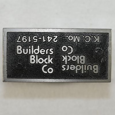 Builders Block Co Advertising Display or Paperweight. A cement block, made of aluminum 