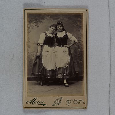 Chas. F. Maier Photographer Photo Advertisement - Mother and daughter or Bar maids. Chas. F. 