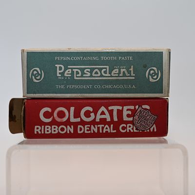 Colgate and Pepsodent Tooth Paste Sample - Trial Size Box - Lot of 2. (1) Colgate Ribbon Dental 