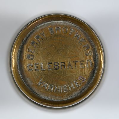 Berry Brothers Celebrated Varnishes Barrel Advertising Paperweight. Brass barrel. Marked the 