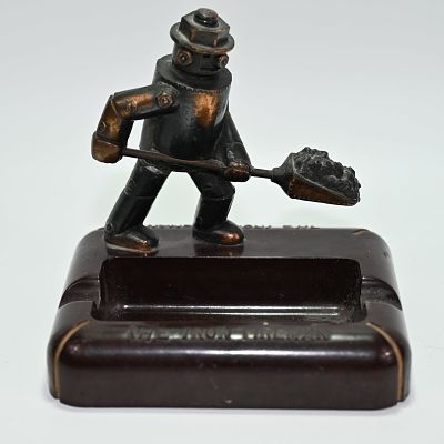 Iron Fireman Ashtray. Presumably, an Iron Fireman Automatic Coal Burner ashtray; however, the 
