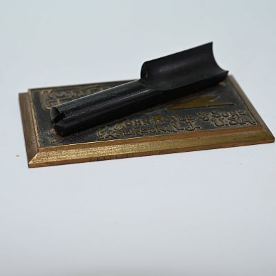 John Royle & Sons Cutters That Cut Router Blades Paperweight. Patterson New Jersey. Brass base 