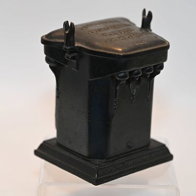 Pittsburgh Transformer Company Paperweight. A replica of a transformer, marked with the 