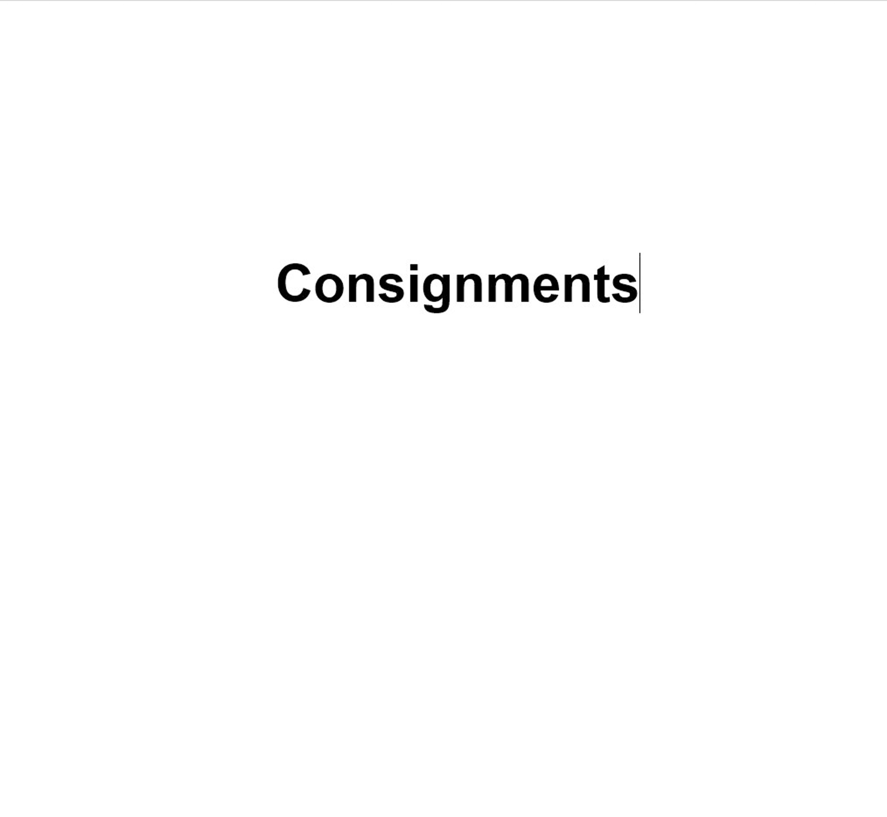 CONSIGNMENTS