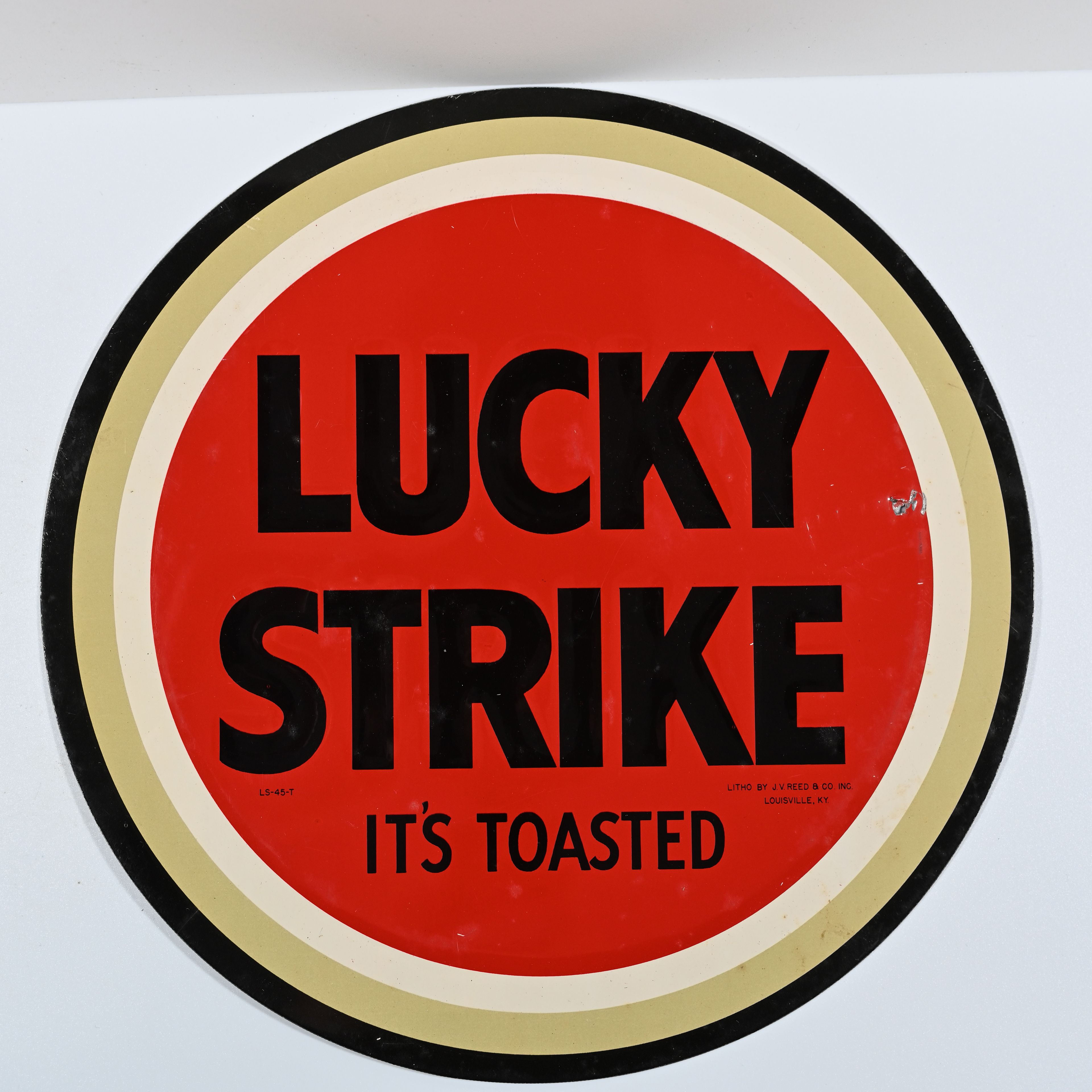 Lucky Strike Cigarettes Embossed Tin Tacker