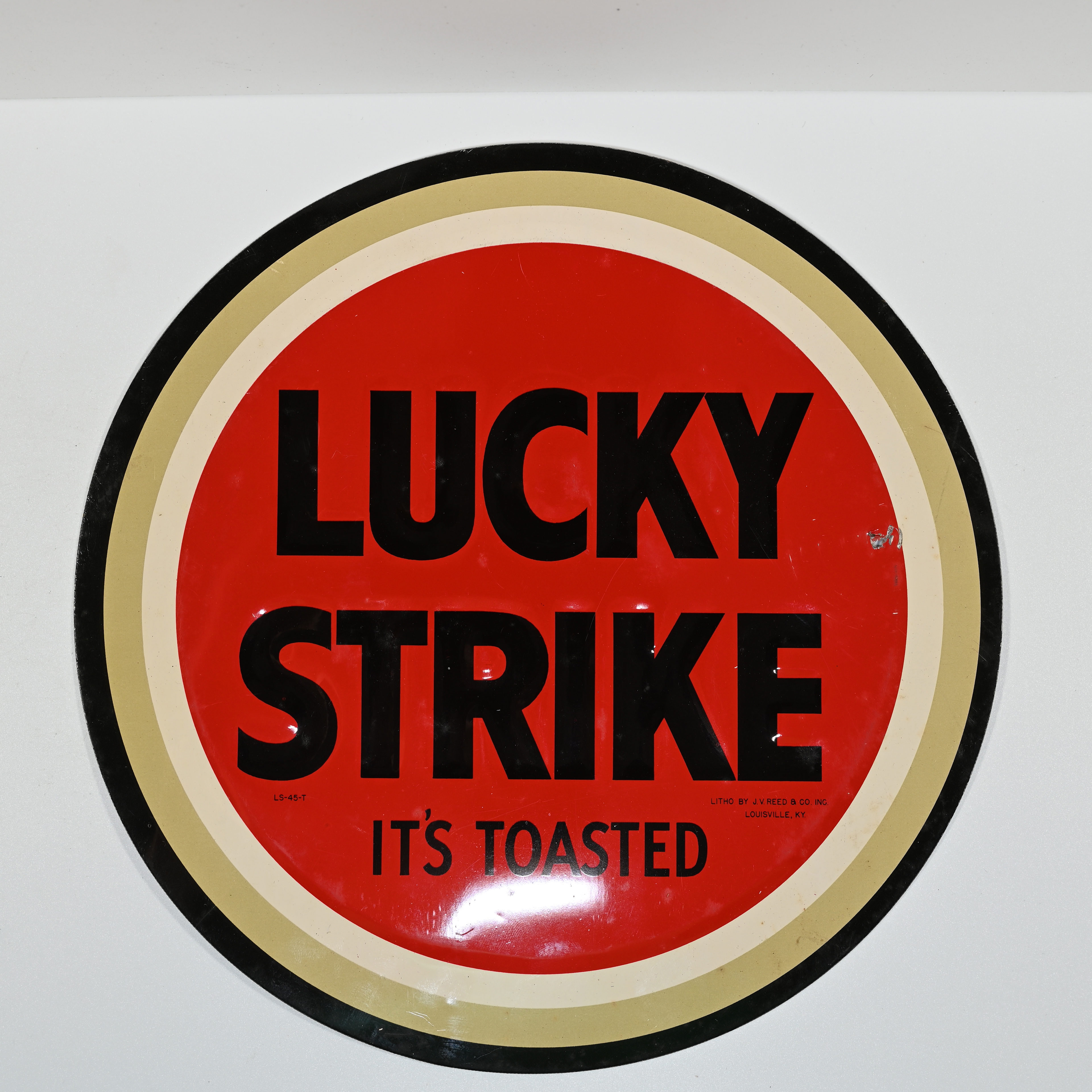 Lucky Strike Cigarettes Embossed Tin Tacker