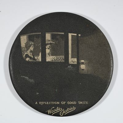 Woods Motor Vehicle Company aka Woods Electrics Pocket Mirror. A Reflection Of Good Taste. 
