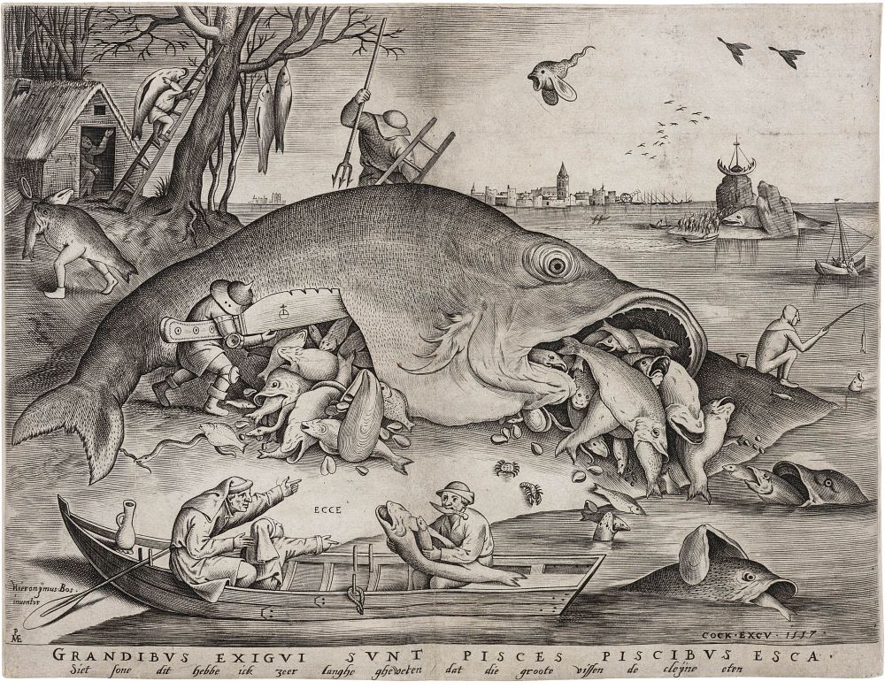 Pieter van der Heyden circa 1530–1572, after Pieter Brueghel the Elder (1525/30–1569)
Big Fish 