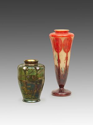 Richard Joyce 1873–1931 for Pilkington Royal Lancastrian Lustre vase with fish decoration 