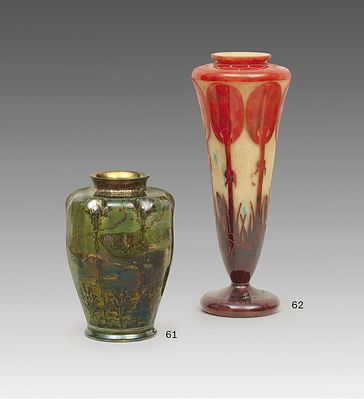 Verreries Schneider &Eacute;pinay-sur-Seine Vase &laquo;Coprins&raquo;, 1923–26 Overlay glass, colorless, with 