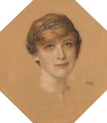 Franz von Stuck 1863–1928 Portrait of a Woman Charcoal, colored chalk and gouache on paper 