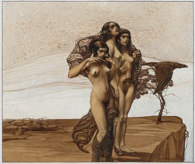 Sergius Hruby 1869–1943 The Seekers, 1921 Ink, gouache and wash on paper signed and dated 