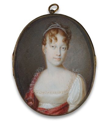 Bernhard Edler von Gu&eacute;rard 1771–1836 Oval miniature portrait of Archduchess Maria-Louise of 