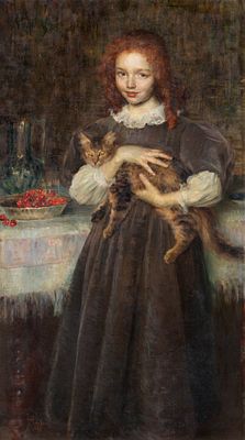 Louise-Catherine Breslau 1856–1927 Girl with Cat, 1896 Oil on canvas signed and dated lower 