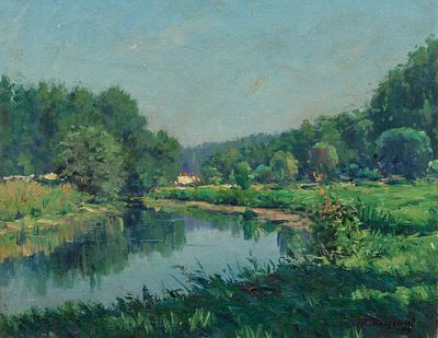 Marius Borgeaud 1861–1924 Edge of the Anglin, 1906 Oil on canvas signed and dated M Borgeaud 06 