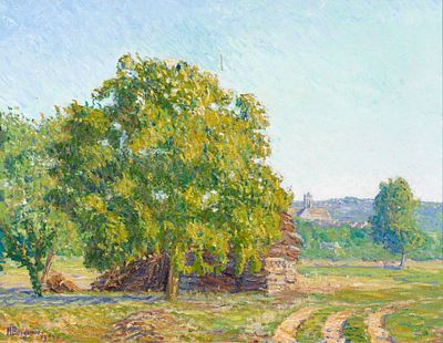 Marius Borgeaud 1861–1924 Landscape with a cluster of trees, 1904 Oil on canvas signed and 