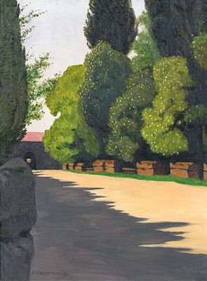 F&eacute;lix Vallotton 1865–1925 Les Alyscamps, morning sun, 1920 Oil on canvas signed and dated F. 