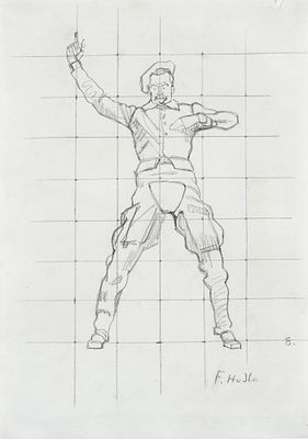 Ferdinand Hodler 1853–1918 Study for the central figure of Einm&uuml;tigkeit in Hanover, circa 1912 