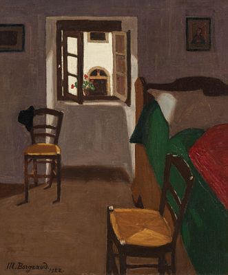 Marius Borgeaud 1861–1924 The Green Bed, 1922 Oil on canvas signed and dated lower left 