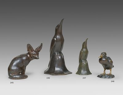 &Eacute;douard Marcel Sandoz 1881–1971 Blue Bird Bell Bronze signed Ed.M.Sandoz on the side of the 