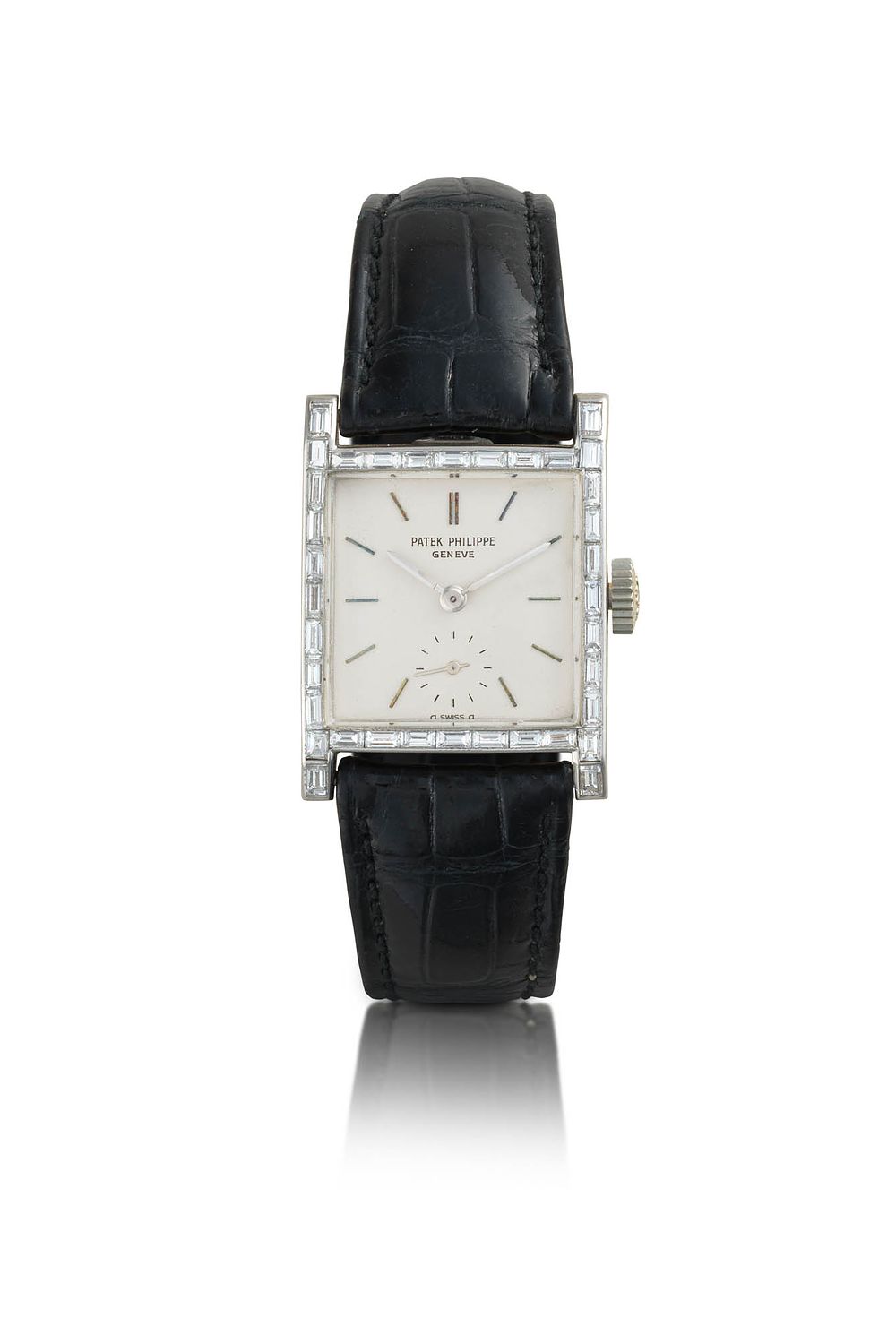 Patek Philippe
Ref. 2496, No. 749058/516612
Sold on October 5th, 1959
A platinum manual winding 