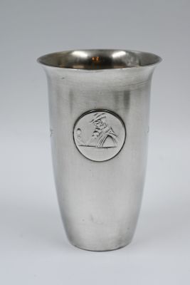Silver commemorative cup, Germany, signed and maker's stamp Julius Lamore Breslau, decorated 