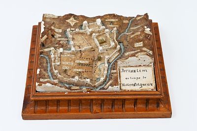 תבליט של העיר העתיקה בירושלים - מודל טופוגרפי Jerusalem au temps de Notre-Seigneur. מפת-תבליט 