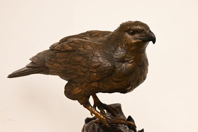 A large and impressive bronze statue 
Large and impressive bronze statue, Japan, Marked, Meiji 