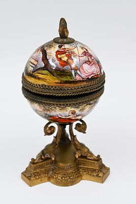 Viennese enamel box. 
Box made of bronze and enamel, Austria, late 19th century. The body of 