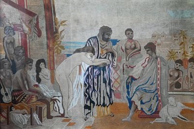 Antique tapestry with scene The Sultan's son, France early 19th century 
Depicting the Sultan's 