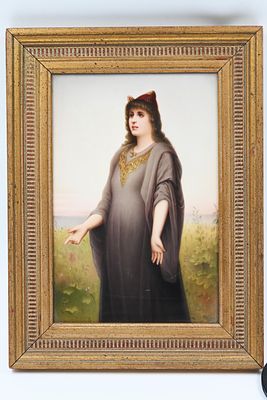 Painted porcelain plaque, KPM 
Wagner (19th century), Ruth the Moabite, high-quality 