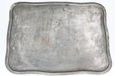 Antique, marked, plated Russian copper tray, 44X35 cm.