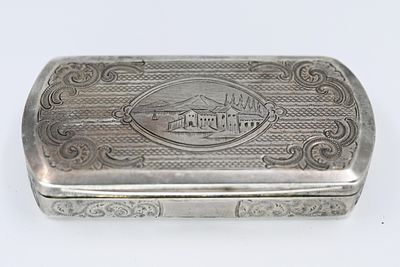Silver tobacco box. Alt-Vienna. Dated 1856. 
A European silver tobacco box, signed and bearing 