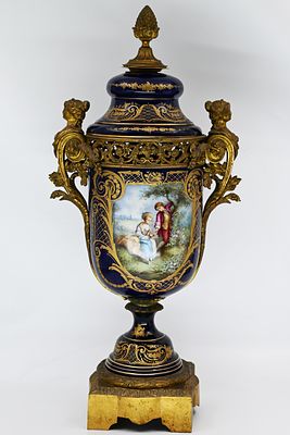 French S&egrave;vres Porcelain Vase 
A striking French porcelain vase made of S&egrave;vres porcelain 