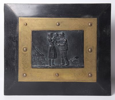 בצלאל ירושלם, לוח טרקוטה עם סצנות של חיי החלוצים הציוניים, גור אריה מאיר, ירושלים 1909-29 