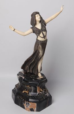 A very high quality Art Deco statue, in the form of an exotic dancer, based on a model by: 