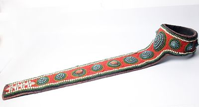 Elephant trunk jewelry, Tibetan, early 1920s, decorated with gemstone inlay work, dimensions: 