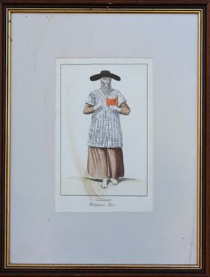 יהודי - תחריט צבוע ביד - סוף המאה ה-18 
Calendar Religieux Turc תחריט מאת Teodoro Viero, צבוע 