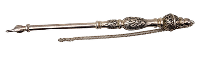 Silver Torah scroll handle, 137 grams. 
Sterling silver 925 Torah scroll handle, stamped 