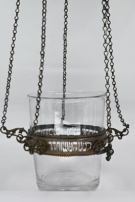 Large and magnificent silver memorial candle for the synagogue – Morocco. Weight: 1,515 kilo. 