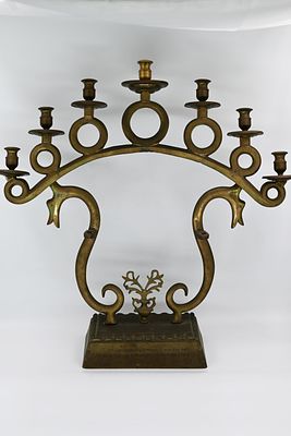 Upright Candelabra – K"K Iasi, Romania, late 19th century. 
Upright seven-candle bronze 