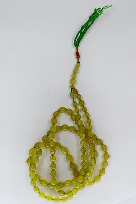 Masbaha, Islamic prayer beads. 
Masbaha, Islamic prayer beads, made of amber beads. Weight: 62 