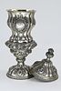 A large and impressive Austro-Hungarian silver goblet with lid, signed, circa 1861, decorated Image - 4