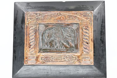 Terracotta relief made by Bezalel "Yeshi'ahu" 
A terracotta relief with a brass frame in ballet 