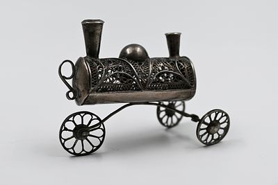 Antique Perfume Locomotive - Silver, Austria circa 1870 
An antique perfume container in the 