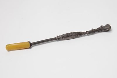 Silver pipe, Bezalel Jerusalem. 
Pipe/cigarette holder, made by Bezalel, stamped Jerusalem. 