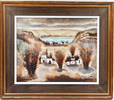Albert Goldman (2011 - 1922) 
Tiberias Landscape, oil on canvas, signed, 1960s - 1970s 
Size 