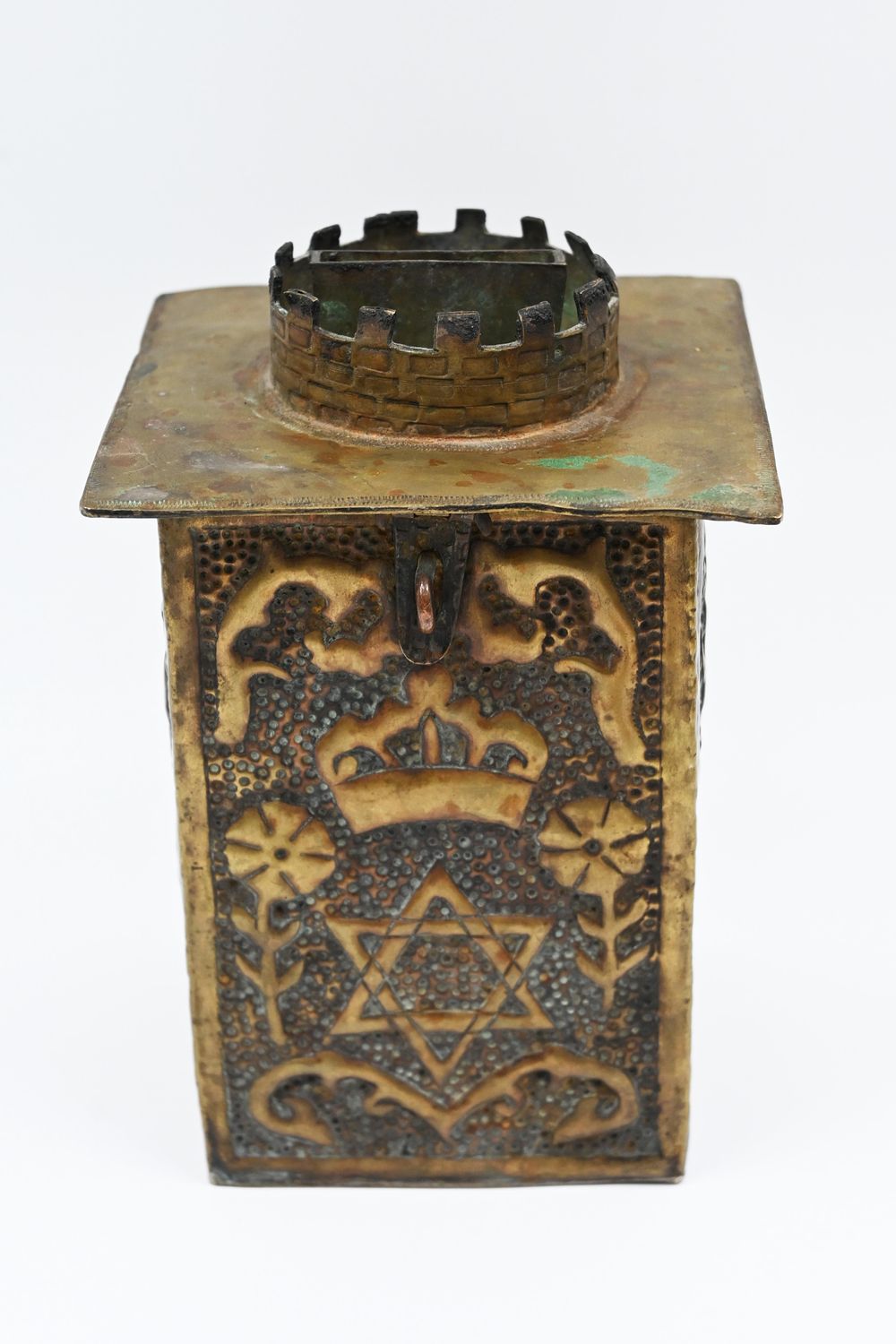 Rare charity fund - Europe. 
Charity box made of copper, Europe, end of the 19th century 